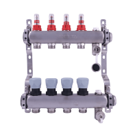 DELTA szelepes osztó-gyűjtő, inox, 2 körös, áramlásmérővel, Eurokón., 1x3/4 - gepesz.hu